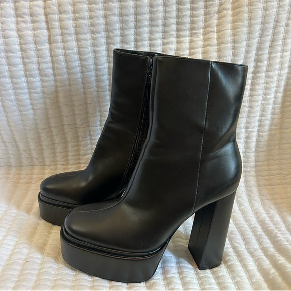 Zara women’s black‎ platform ankle boot size 38, US 8 - Picture 4 of 7